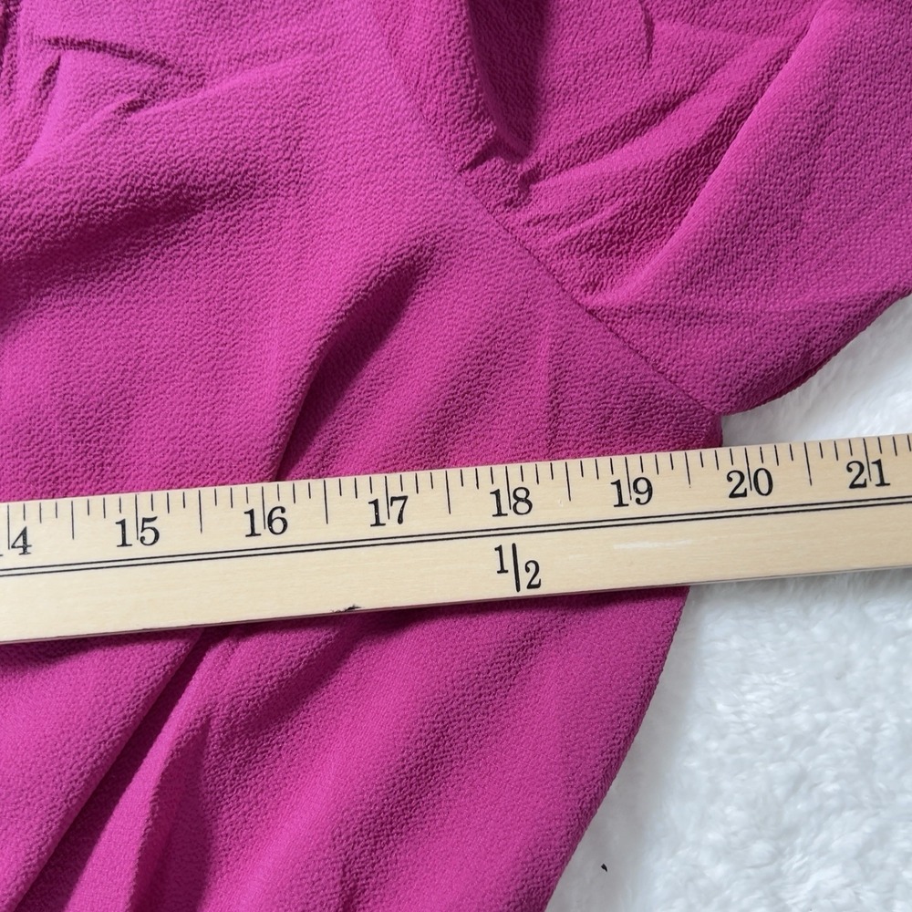 City Chic Zadie Shirred Waist Button Front Maxi Dress Sz XS/14 Pink 3/4 Sleeve - Picture 12 of 15